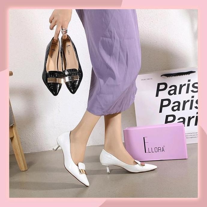 New Product - Ellora Eg-8840 Sepatu Heels Wanita Glossy Import Motif Croco Premium Original Calista 