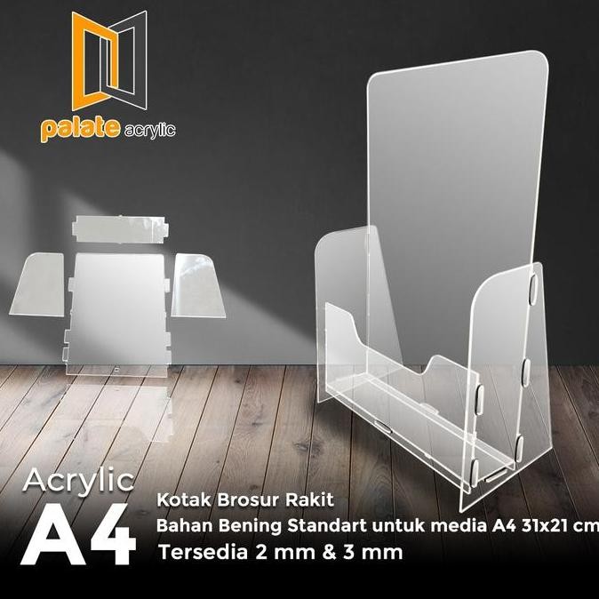 

New Product - Akrilik Tempat Brosur / Rak / Box A4 - Model Rakit Kiarastoreku