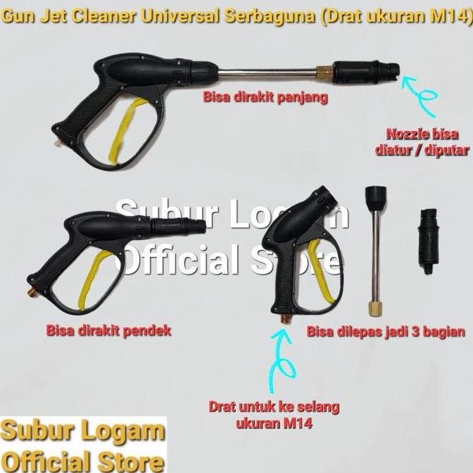 Gun Semportan Tembakan Jet Cleaner Drat M14 Universal Umum Kdk