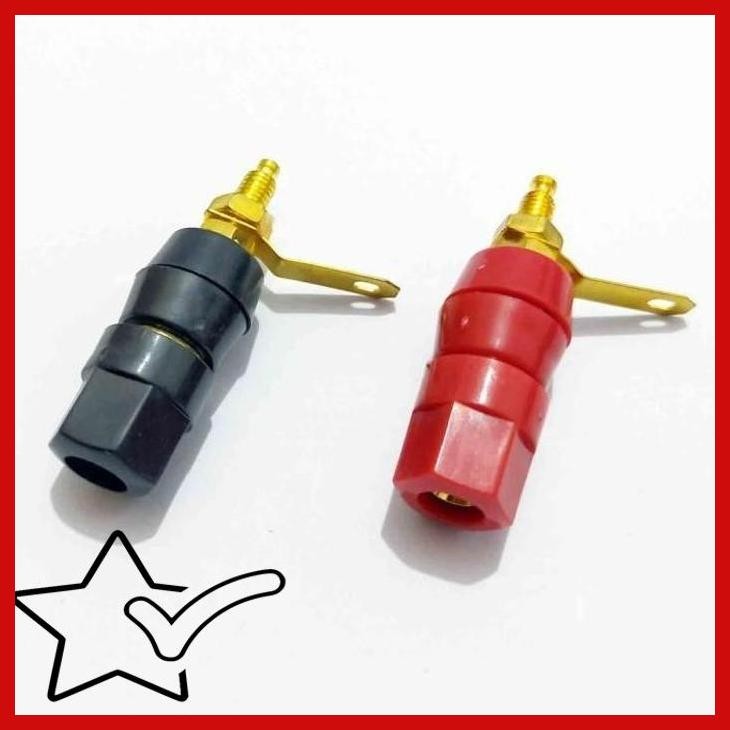 [IWS] SOKET SOCKET BANANA BINDING BIDING POST FEMALE / TERMINAL SPEAKER GOLD