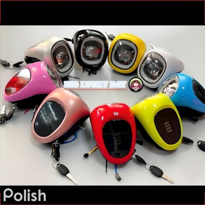 Premium Lampu Sepeda Listrik Indikator Bateri + Kunci Kontak 48V - 60V Bentuk Kotak Motor Listrik Sc