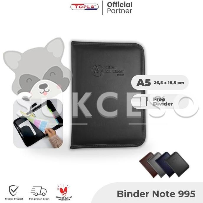 

Topla Binder Kulit Sintetis Zipper A5 Zb-995 Binder Leather Resleting Co