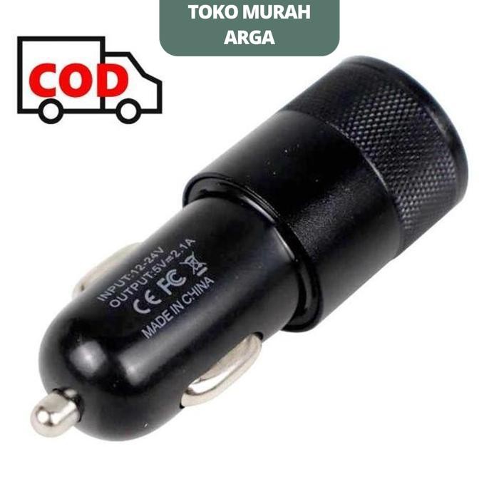 CHARGER HP 2.1A MOBIL DUAL USB CASAN COLOKAN CAR ALUMINIUM TAHAN PANAS STABIL UNTUK HP TERBAIK