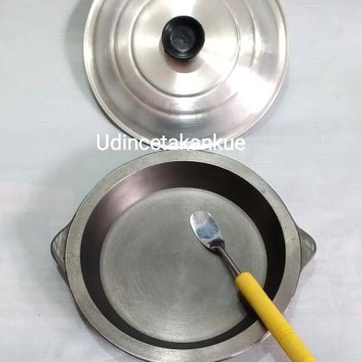 BEBAS ONGKIR - cetakan loyang martabak manis BAJA TEBAL 22cm + tutup+sodet mini