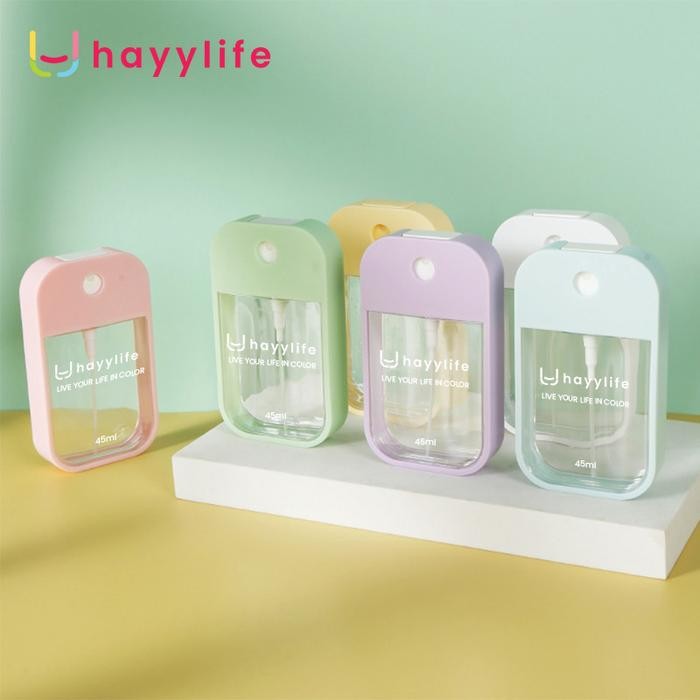 (Allthebest) HAYYLIFE Botol Spray Sanitizer Kotak Mini Pocket Size Mist Spray 45 ML