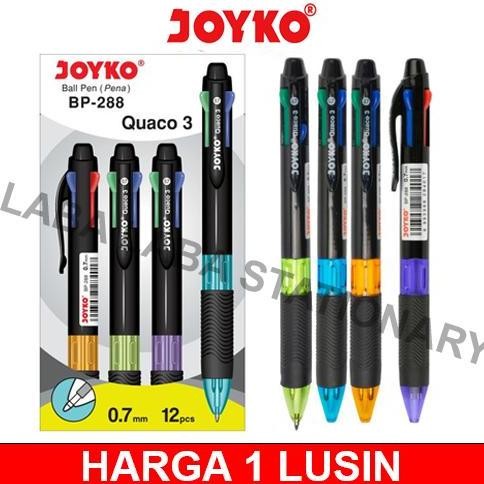 

HOT SALE! Pen Joyko 4 Warna Quaco 3 BP 288 0.7 mm Pulpen / Pena Semi Gel