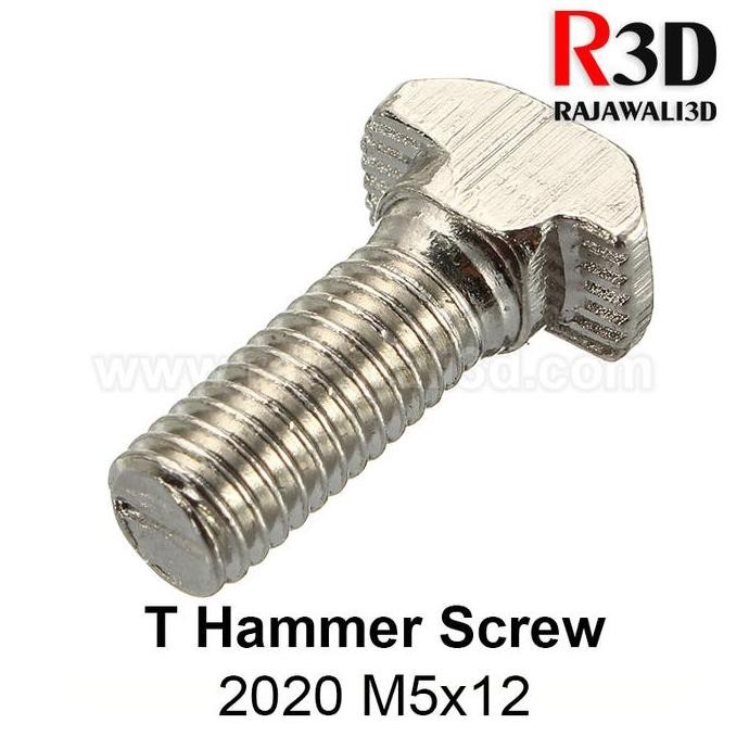Up T Nut Screw M5 Tee Nut Screw T Hammer Screw Alu Profile 2020 M5X12 Terlaris