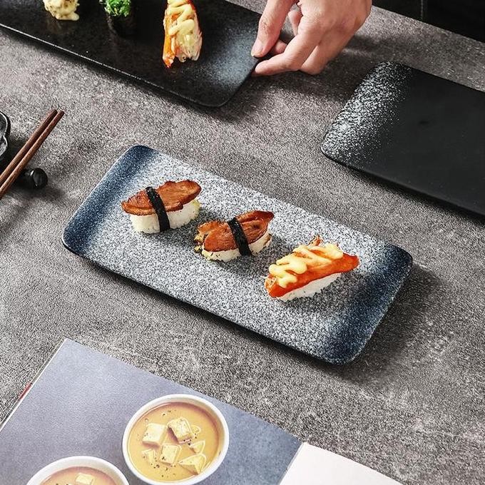 Berkualitas  Maru Sushi Plate/Long Plate/Piring Datar Keramik/Piring Sushi/Piring Style Jepang