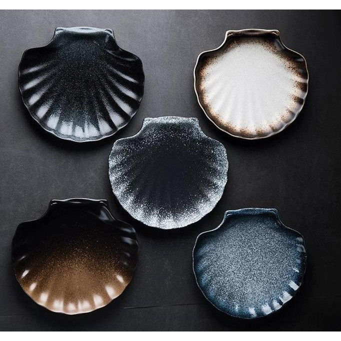 Best Seller  Piring Keramik Bentuk "Kerang" Japanese Style