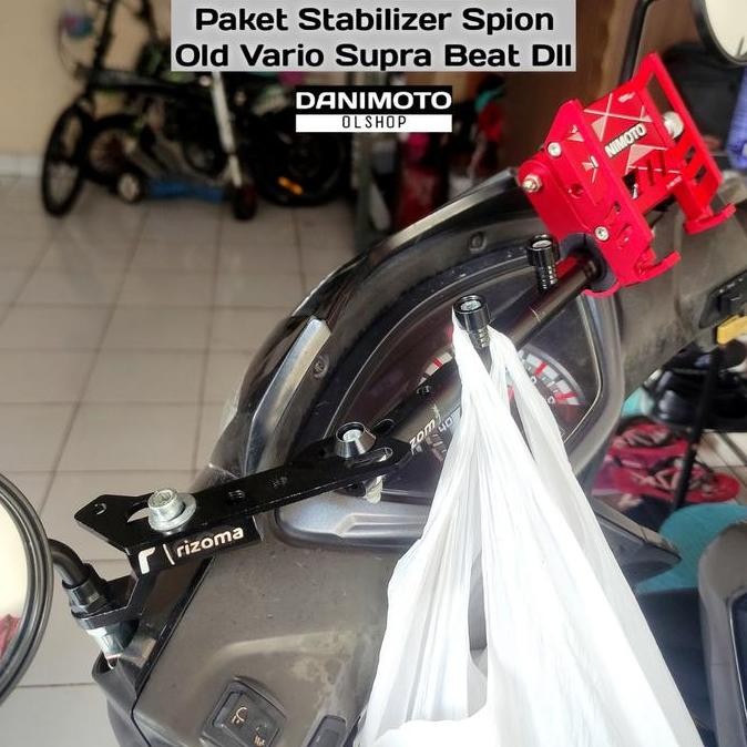 BEBAS ONGKIR - Holder Breket HP PAKET Spion Motor Besi PNP Supra X Vario Beat Scoopy