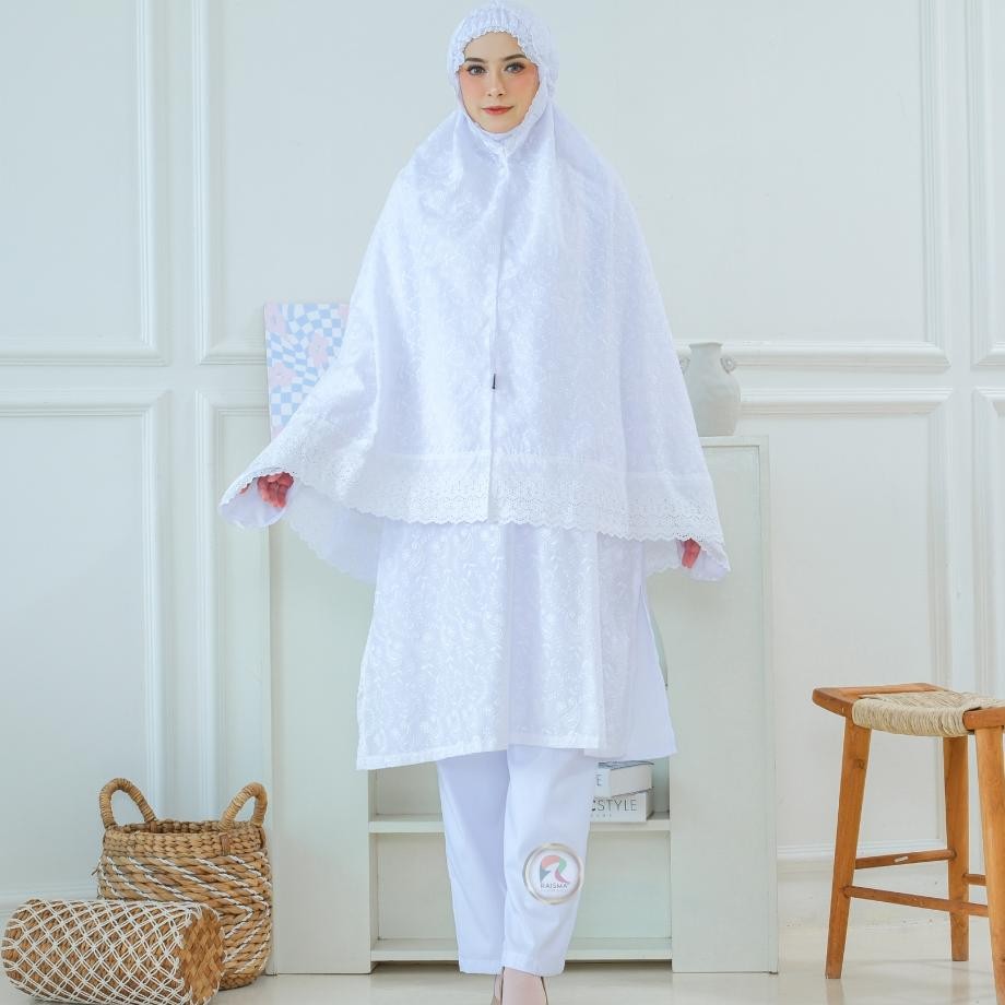 Baju Ihrom Perlengkapan Umroh Haji Wanita Katun Indun