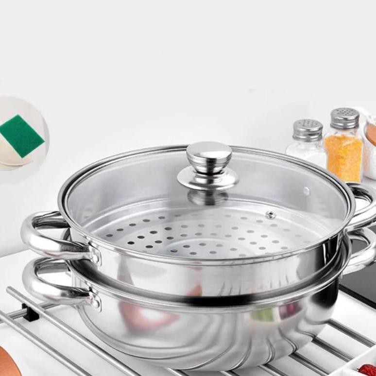 KUKUSAN 2 TINGKAT / PANCI KUKUS STAINLESS 2 TINGKAT