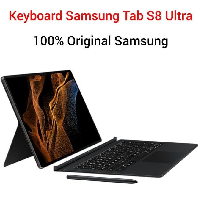 TERBARU - Original Samsung Galaxy Tab S8 Ultra Keyboard Bookcover