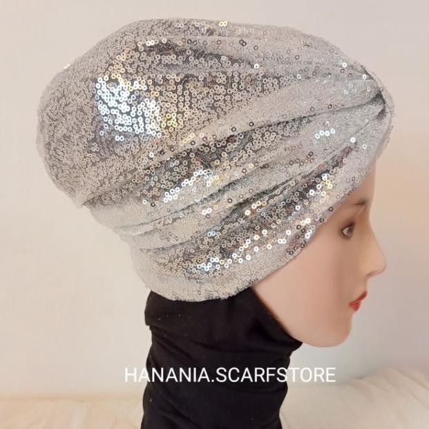 Turban Hijab N Sequin Mewah Turban Pesta