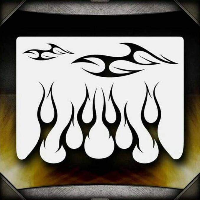 Stencil Airbrush Motif Flames Promo