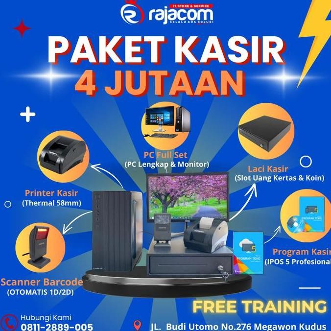 Paket Pc Kasir / Komputer Kasir Siap Pakai Lengkap Dengan Program I-Pos 5 New Stok