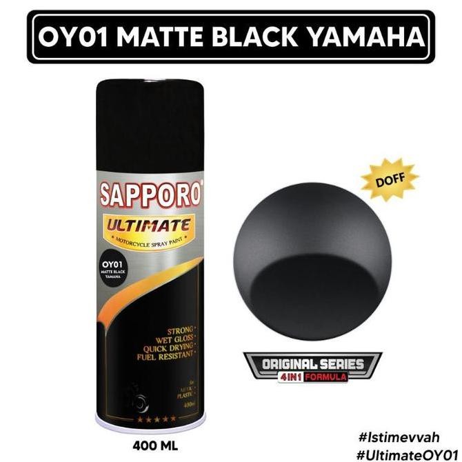 Oy01 Matte Black Yamaha Sapporo Ultimate 400Ml Cat Semprot Spray Paint Pylox Pilok Pilox Cat Warna M
