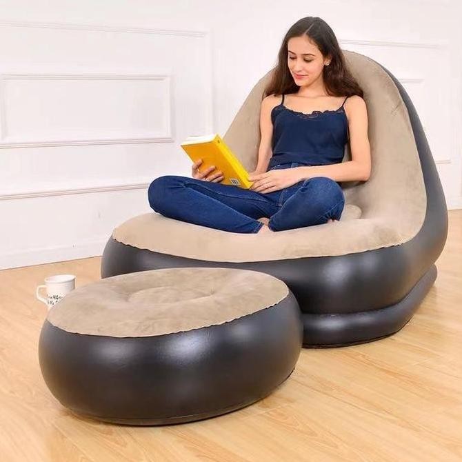 Sofa Santai Angin Kursi Santai Dengan Sandaran Kaki - Sofa Malas Empuk (Juga Tersedia Dengan Pompa A