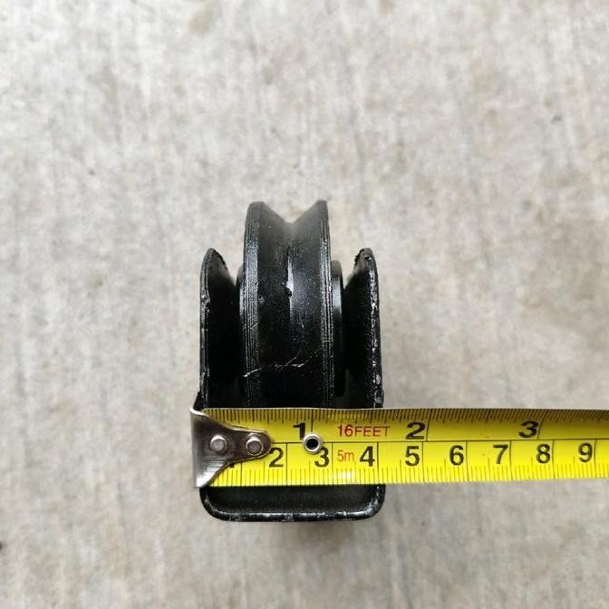 roda bubut besi cor 8cm roda dobel bearing roda pintu gerbang pagar