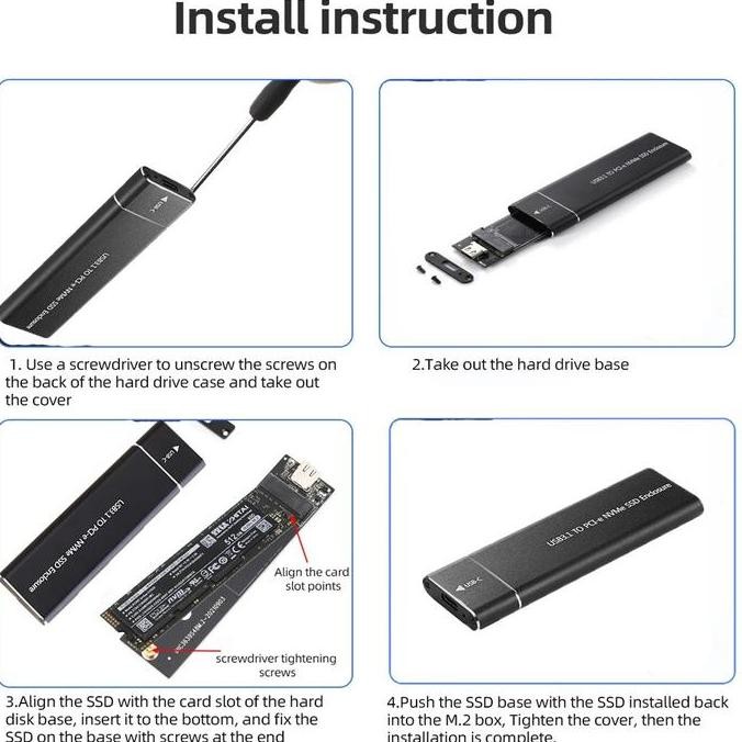ready Case M.2 NVME SATA  -  Enclosure NGFF M.2 SATA NVMe External Case
