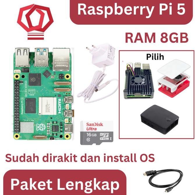 Raspberry Pi 5 8Gb Paket Lengkap Siap Pakai Uk Pi5 8 Gb New Stok