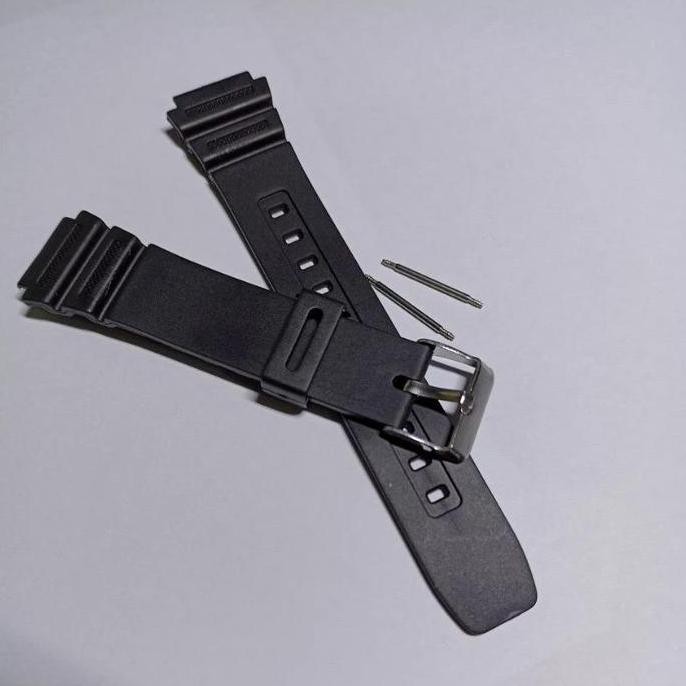 baru STRAP TALI JAM CASIO WR-100M WR100-M WR100M LUG 18MM WARNA HITAM FREE