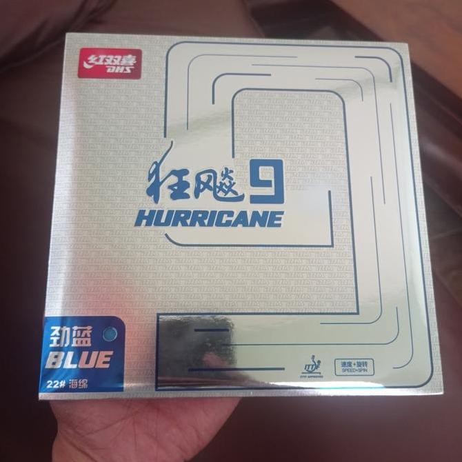 KARET TENIS MEJA DHS HURRICANE 9 BLUE ORIGINAL