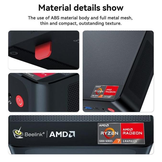 Beelink Ser5 Pro 5700U Amd Ryzen7 16/500Gb Nvme Wifi6 Windows 11 Pro New Stok