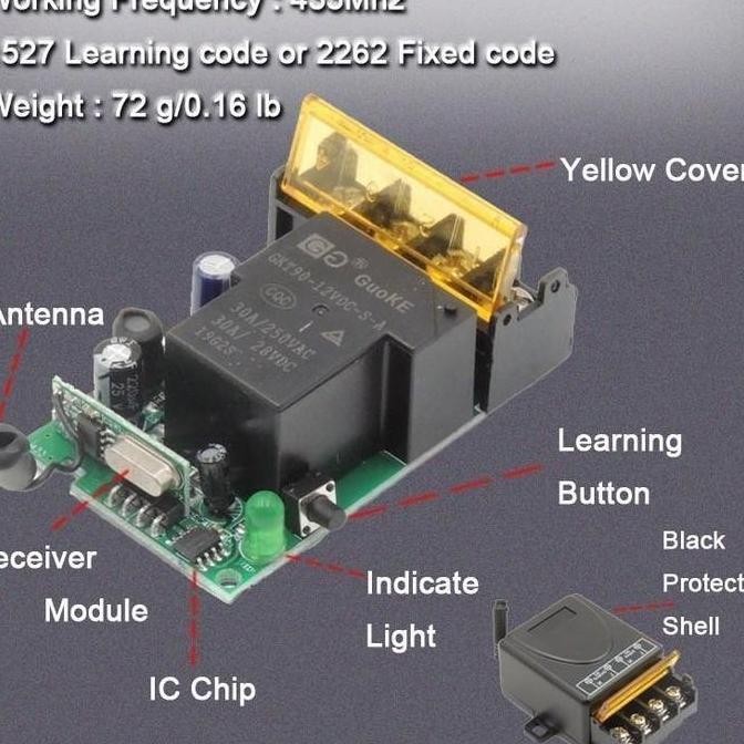 Relay Switch Ac 220 Dc 12V 1Ch Remote Control Saklar On Off