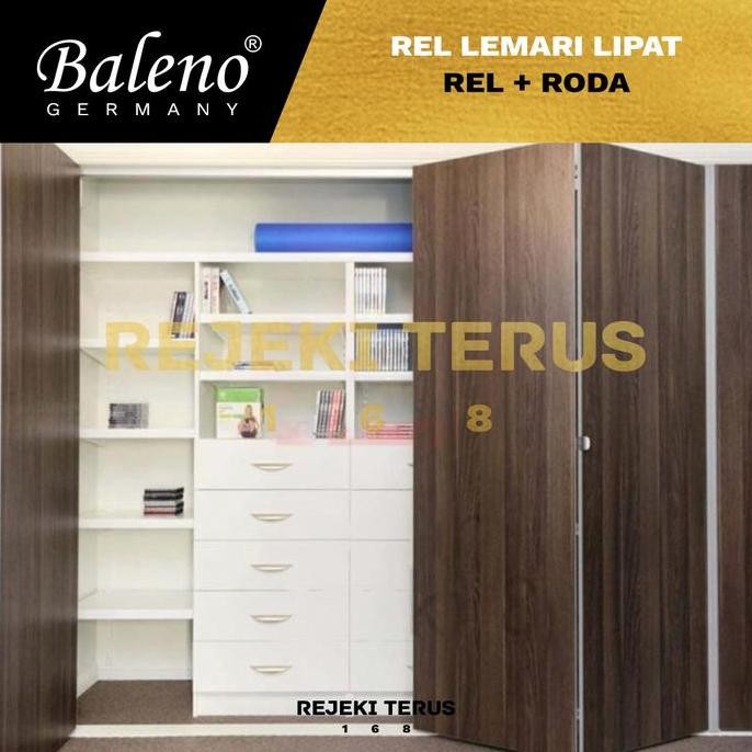 Rel Pintu Lemari Lipat Tarik Dorong + Roda 2M Engsel Fold Foldable Wardrobe