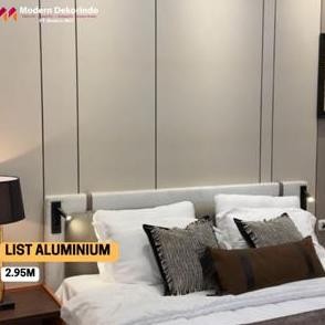 List Aluminium dekorasi wallboard 3 warna Rose Gold, Black dan Gold murah