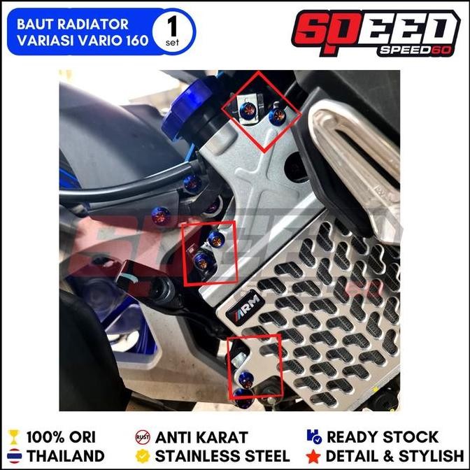 Probolt Baut Cover Radiator Honda PCX 160 Vario 160 Stailness King Nut Thailand