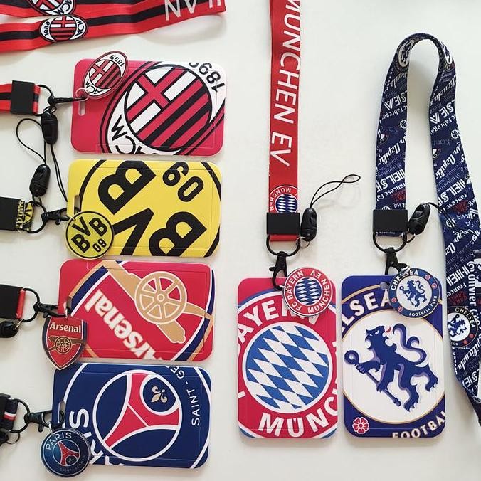 

READY ID Card Holder Name Tag Lanyard / Kalung Wadah Kartu Identitas Liga Klub Sepak Bola Football Club Manchester United Real Madrid Chelsea Juventus Mancity Barcelona AC Milan Paris Saint German PSG BVB Borussia Dortmund dkk NEW