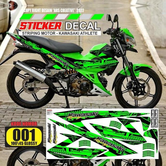 Sticker Striping Decal Kawasaki Athlete Variasi Glossy/Doff