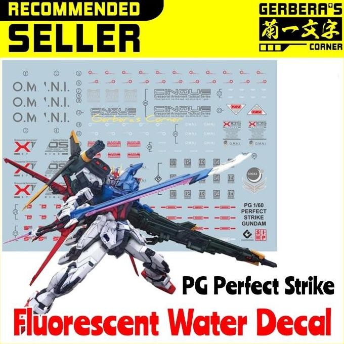 restock !!! Fluorescent Water Decal PG Perfect Strike Gundam Evolution Studio
