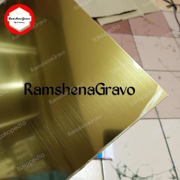 

READY gravoply gold/hairline/bahan nama dada/name tag/30x40cm tebal 1.5mm NEW
