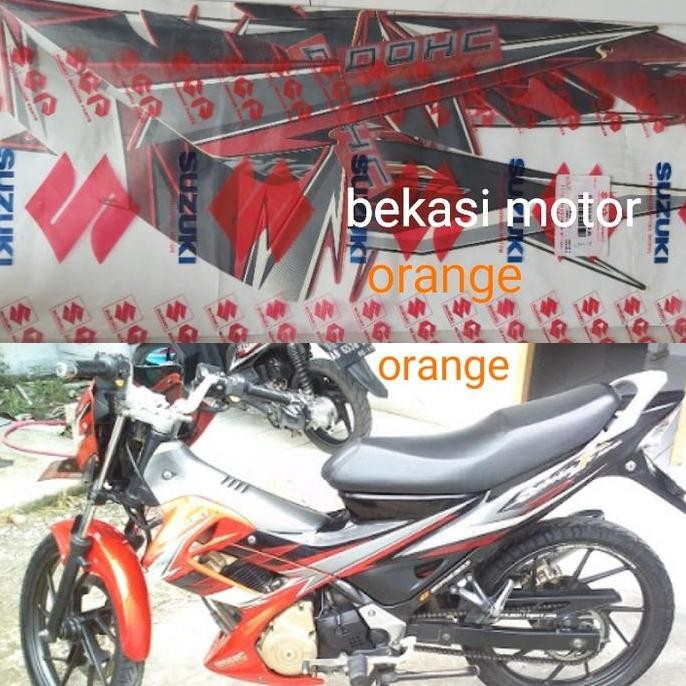 striping sticker suzuki satria fu 2009 original orange barong