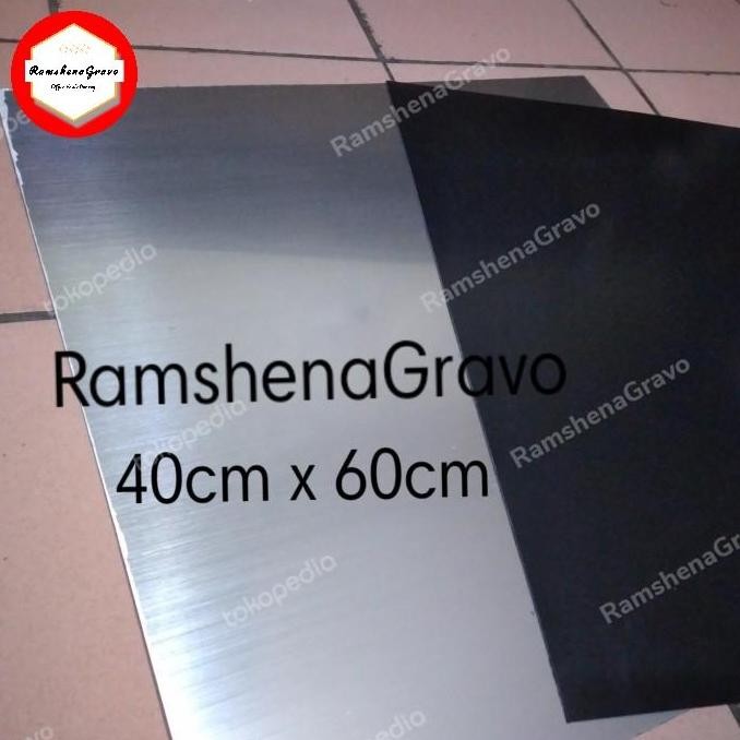 

READY gravoply silver / bahan name tag /laser/router/40cm x 60cm tebal 1.5mm NEW
