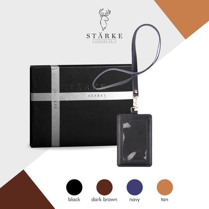 

READY Name Tag Card Holder ID Card Kulit Asli Hustle Hog Biru Navy NEW