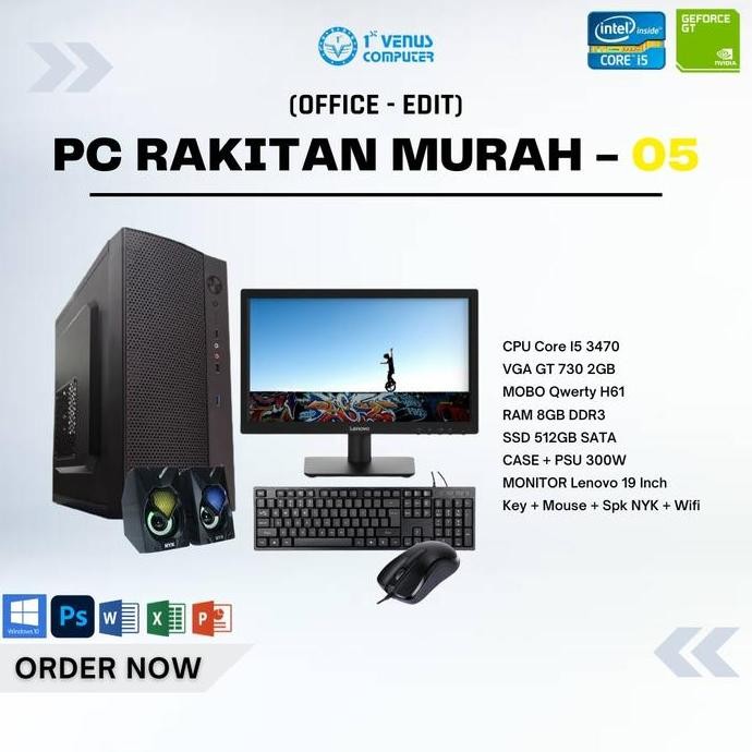 Pc Rakitan Komputer Qwerty - 05 (Office - Edit) New Stok