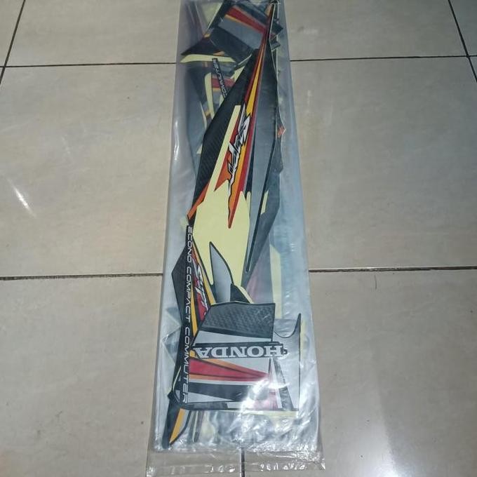 stiker striping honda supra fit new 2006 hitam lis body standar berkualitas original