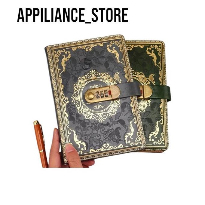 

READY Buku Jurnal Leather Notebook Diary A5 200 Halaman with Lock - JJ-33 - Appiliance_Store NEW