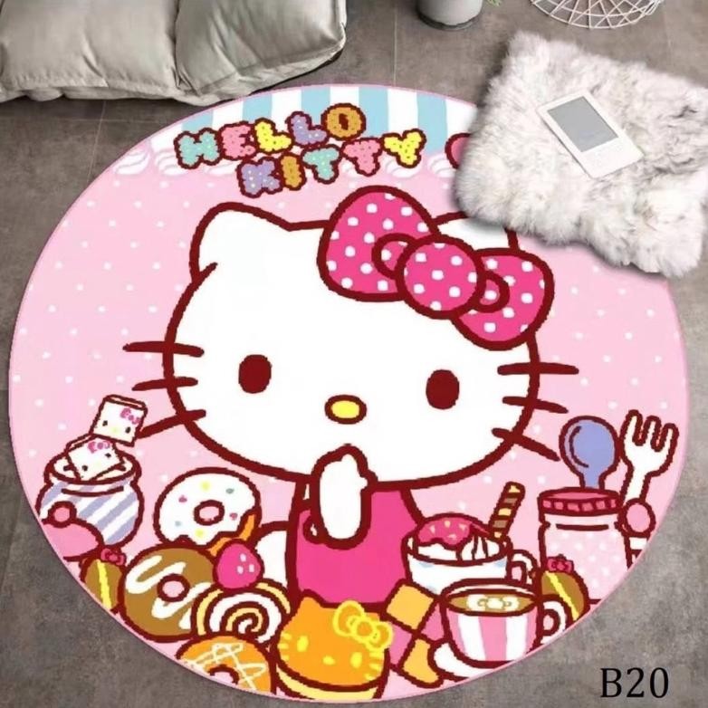 KARPET LANTAI BULAT ANTI SLIP DIAMETER 100CM/KARPET BULAT MOTIF ESTETIK/KARPET ALAS MODERN MINIMALIS