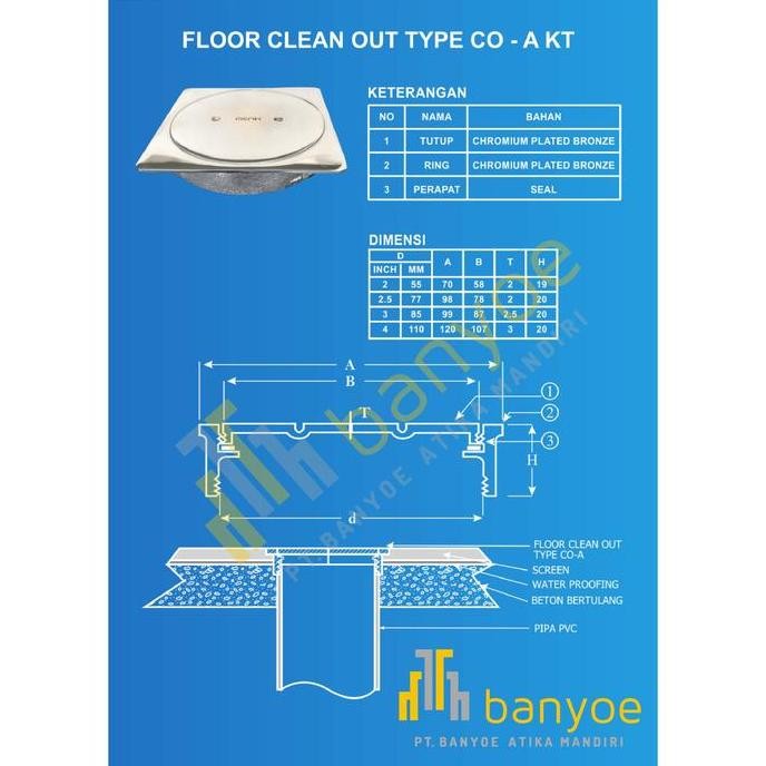 CO-A 3'' Type KT. / Floor Clean Out / Tutup Septictank