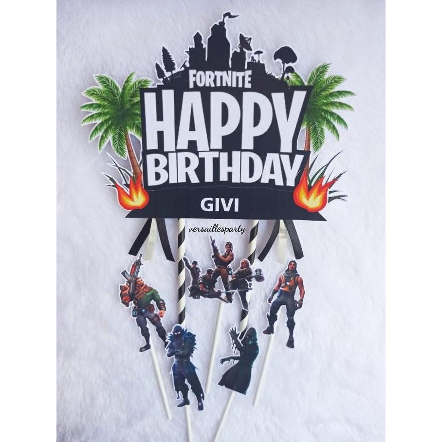 Cake Topper Fortnite / Topper kue Fortnite / Tusukan kue Fortnite