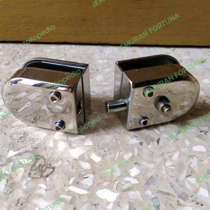 Grendel Slot Kunci Pintu Kaca Ke Kaca Shower Kamar Mandi Oval