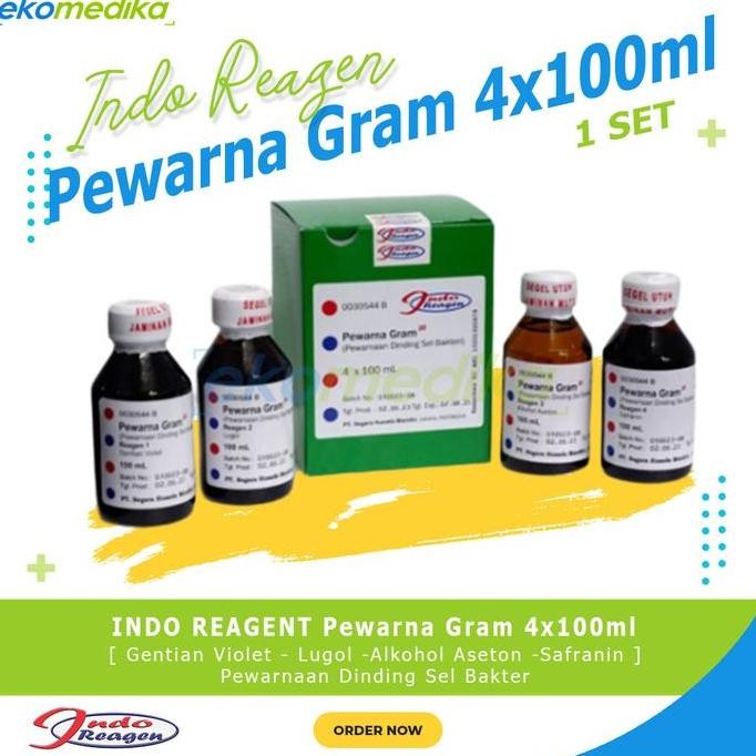 

BEBAS ONGKIR - INDO REAGENT Pewarna Gram 4x100ml