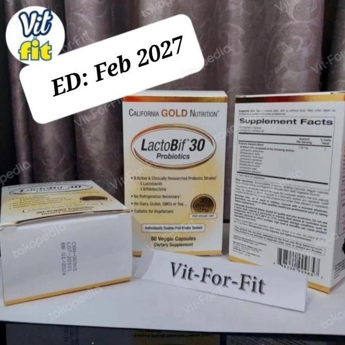 NEW 2 box California Gold Nutrition CGN Lactobif 30 billion Probiotics - 60 caps