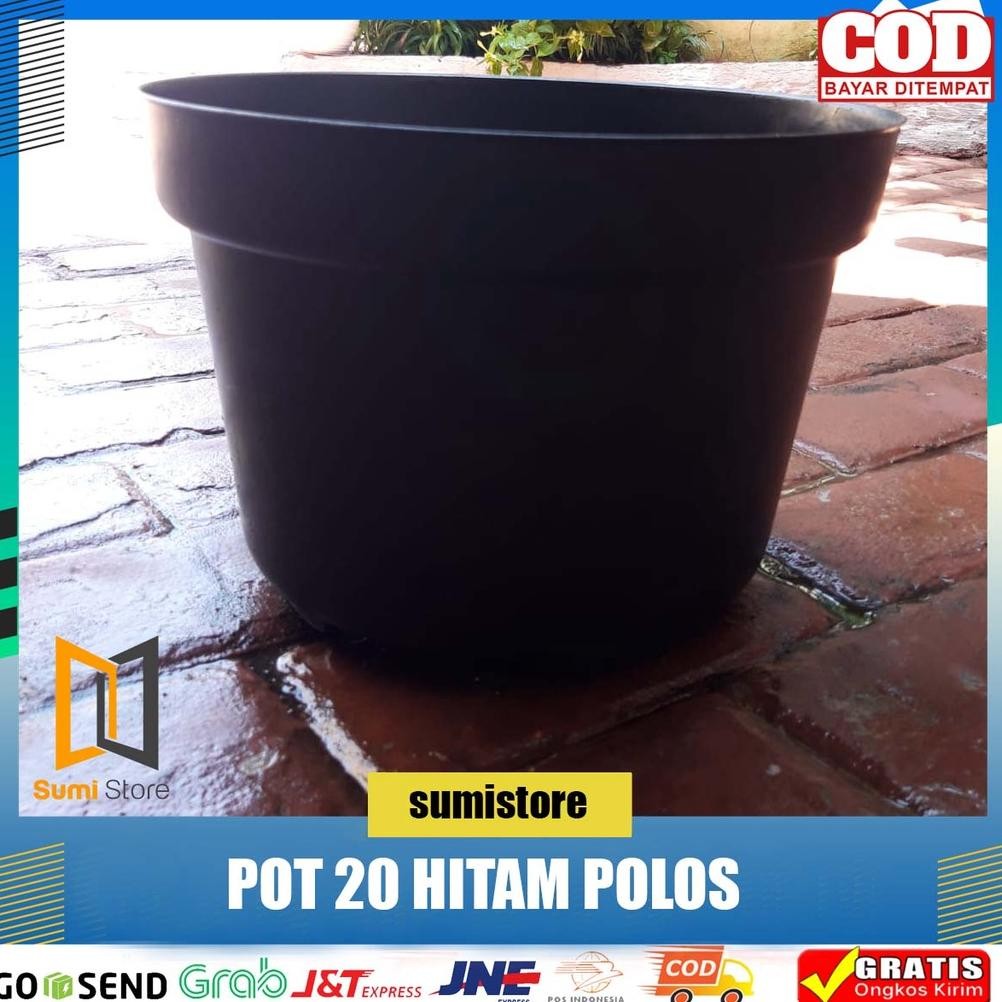Pot Bunga Tanaman Plastik Hitam 20 - Pot Hitam 20 Cm Viral