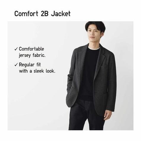 ready UNIQLO Men Jacket Jas Pria Jaket Comfort Black